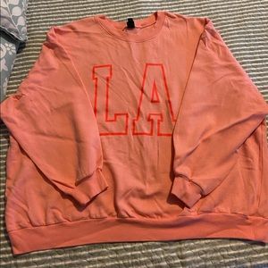 Oversized Neon LA Crewneck Sweatshirt